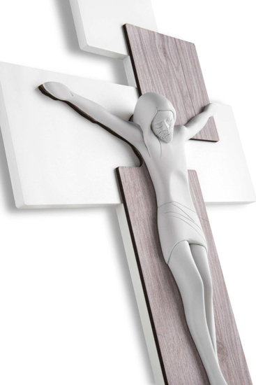 Bongelli preziosi crocifisso da parete 27x19 moderno rovere bianco