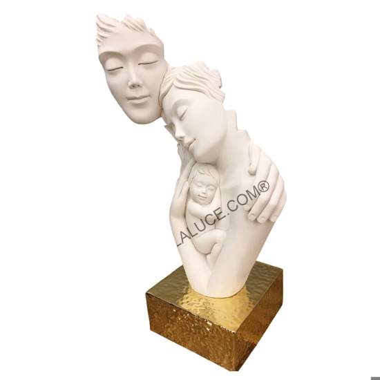 Bongelli preziosi scultura h39 famiglia moderna base oro