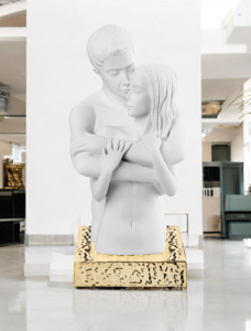 Busto coppia soprammobile matrimonio base oro bongelli preziosi