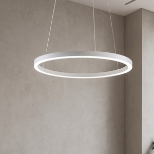 Lampadario led 60 38w 3000k cerchio bianco moderna vivida hurricane