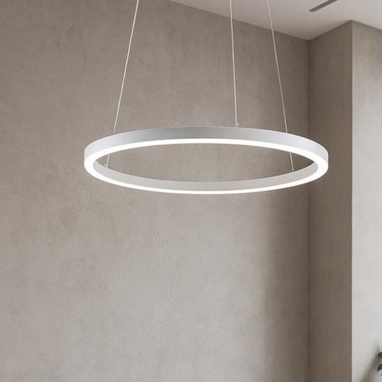 Lampadario led 60 38w 3000k cerchio bianco moderna vivida hurricane
