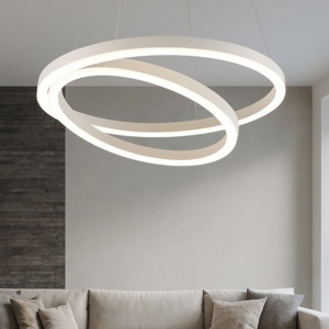 Lampadario led 60w 3000k bianco moderno hurricane vivida