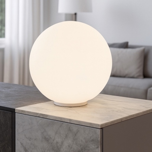 Mapa tl1 d40  lampada da tavolo moderna sfera in vetro bianco