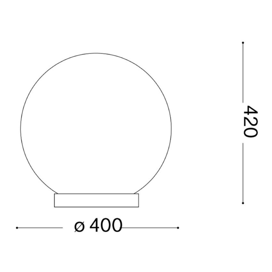 Mapa tl1 d40  lampada da tavolo moderna sfera in vetro bianco