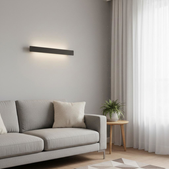 Vivida linea applique da parete nera led 3000k 75cm