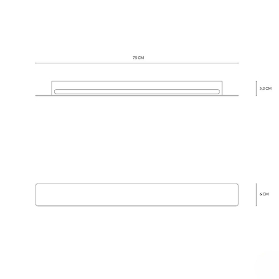 Applique da parete moderna 75 cm led 3000k sabbia vivida line