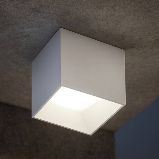 Vivida international cube faretto da esterno 11.5w 3000k ip44 metallo bianco