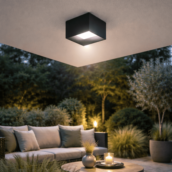 Vivida cube faretto da esterno nero ip44 led 3000k