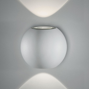 Applique led sfera bianca biemissione 3w 3000k 4000k dimmerabile vivida sky fall
