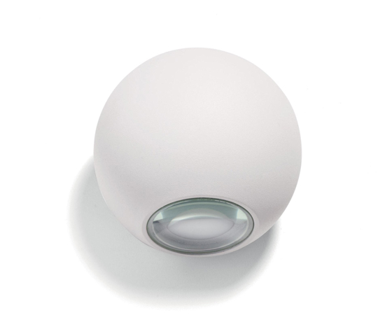 Applique led sfera bianca biemissione 3w 3000k 4000k dimmerabile vivida sky fall