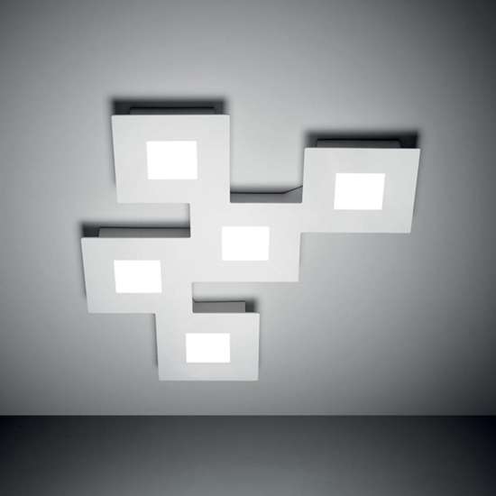 Vivida international squares plafoniera moderna da cucina 37w 3000k bianco