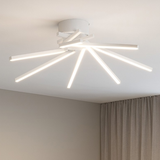 Plafoniera design led 30w 3000k vivida shang moderna bianca