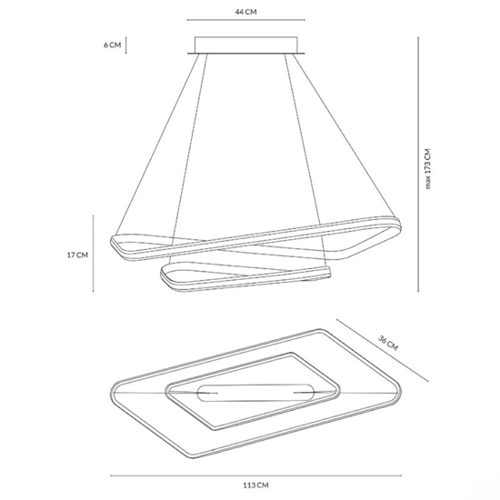 Lampadario moderno design dimmerabile vivida ring led 47w 4000k