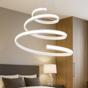 Lampadario per camera da letto led 40w 3000k spiral vivida