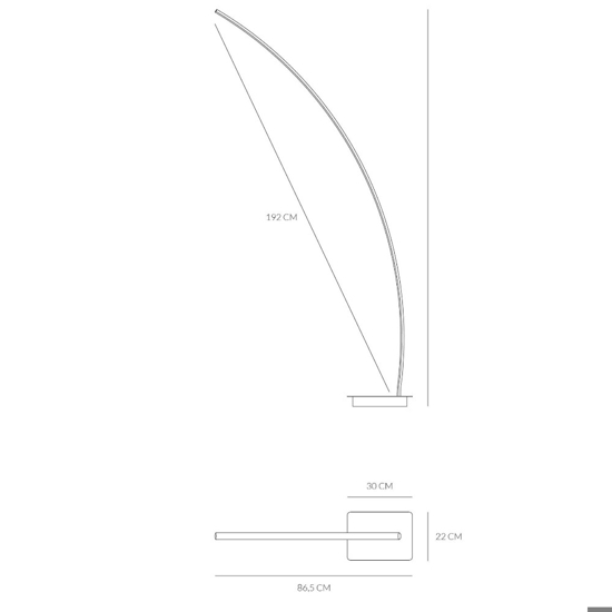 Piantana arco bracket sabbia led 33w 3000k 4000k moderna