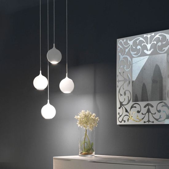Lampadario moderno due luci vivida smash led 3000k bianco