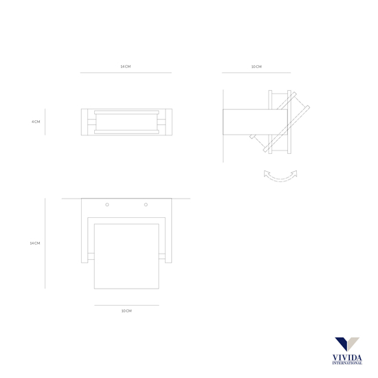 Vivida axella applique led 10w orientabile bianca per corridoio 3000k