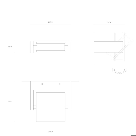Axella vivida applique led 18w 3000k orientabile sabbia