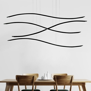 Vivida lil wave lampadario moderno led 3000k nero