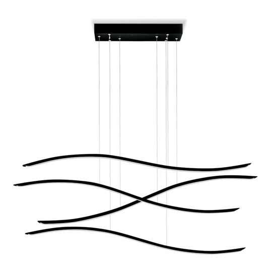 Vivida lil wave lampadario moderno led 3000k nero