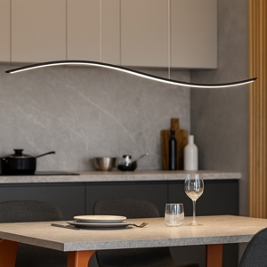 Lampadario vivida lil wave nero da cucina led 3000k 4000k