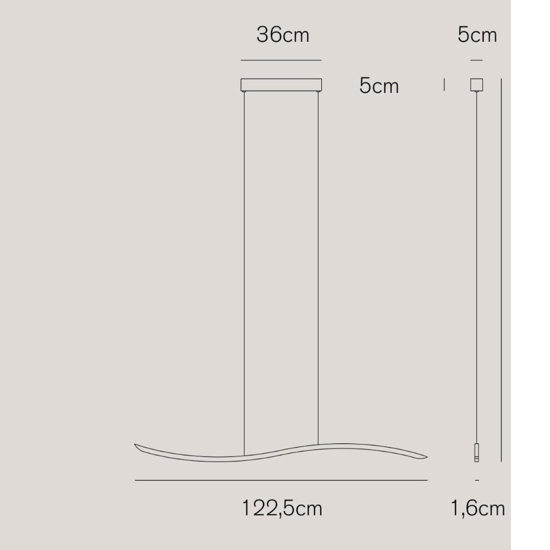 Lampadario vivida lil wave nero da cucina led 3000k 4000k