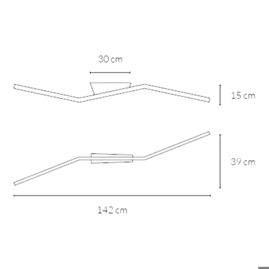 Plafoniera led 30w 3000k 4000k vivida bow nero design moderna