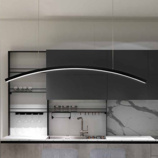 Vivida bow lampadario moderno nero per sala da pranzo 3000k 4000k