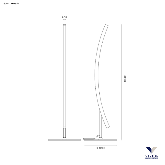 Piantana ad arco led moderna bianca vivida bow