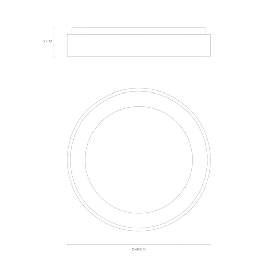 Plafoniera inner-r 60 rotonda bianca led 50w 3000k 4000k dimmerabile vivida