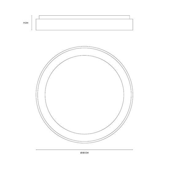 Vivida inner-r 80 plafoniera bianca rotonda led 80w 3000k 4000k dimmerabile