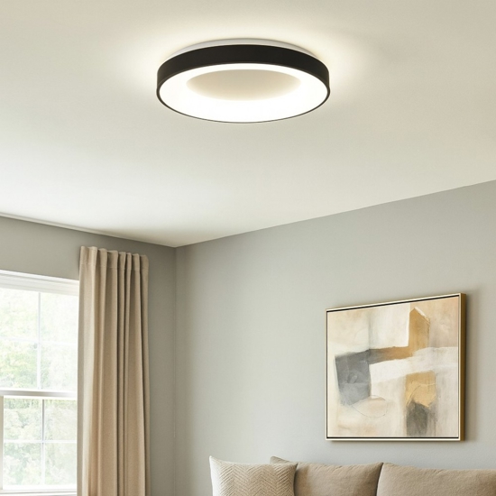 Vivida inner-r 80 plafoniera nera moderna 80w 3000k 4000k dimmerabile