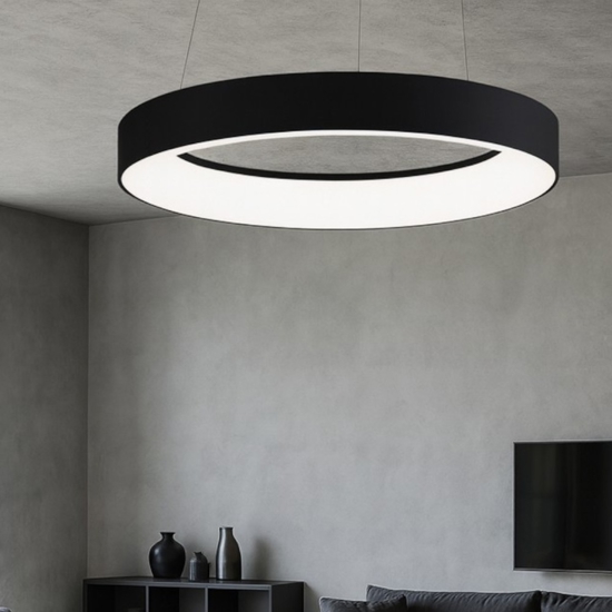 Inner-r vivida 80 lampadario nero led 80w 3000k 4000k dimmerabile