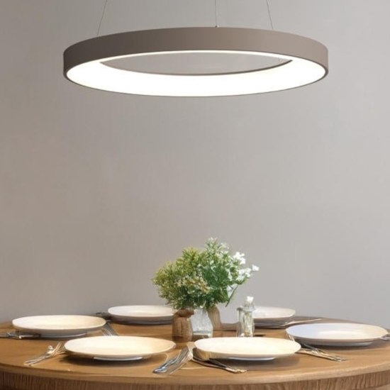 Lampadario vivida inner-r 80 sabbia rotondo led 80w 3000k 4000k dimmerabile