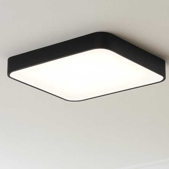 Inner-s plafoniera 60 nera quadrata 50w 3000k 4000k dimmerabile vivida