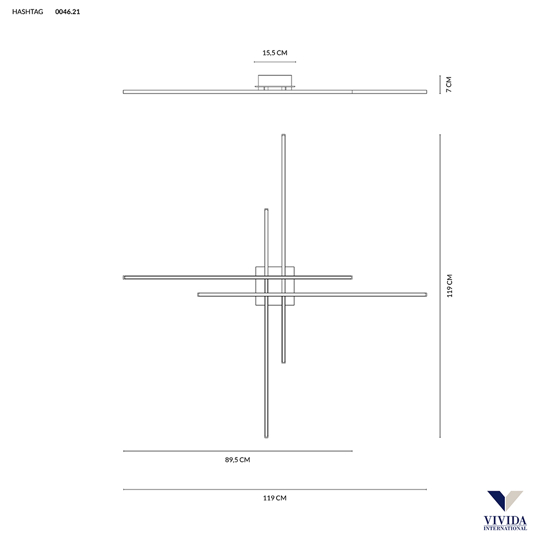 Vivida international hashtag plafoniera led 56w 3000k bianca