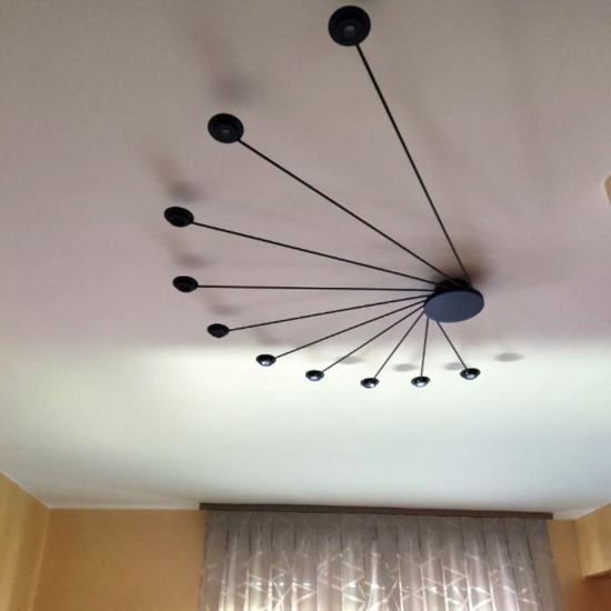 Vivida helix nera applique led 20w 3000k parete soffitto moderna
