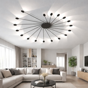 Applique nera led 36w 3000k dimmerabile vivida helix moderna