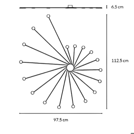 Applique nera led 36w 3000k dimmerabile vivida helix moderna