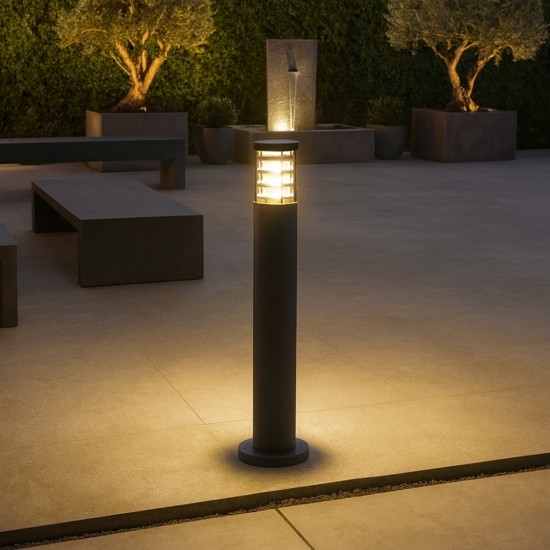 Ideal lux tronco pt1 h80 nero lampioncino per esterni ip65