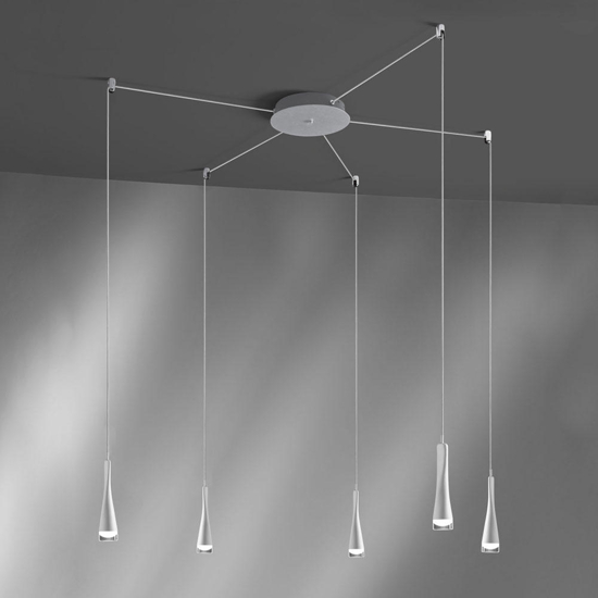 Lampadario design moderno bianco vivida twist led 18w 3000k