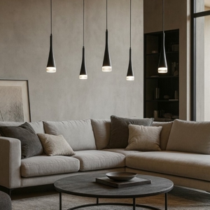 Lampadario moderno design twist vivida nero led 18w 3000k
