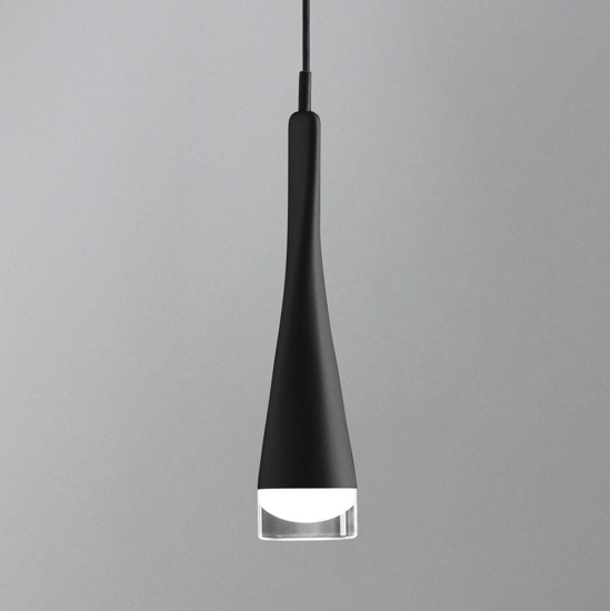 Lampadario moderno design twist vivida nero led 18w 3000k
