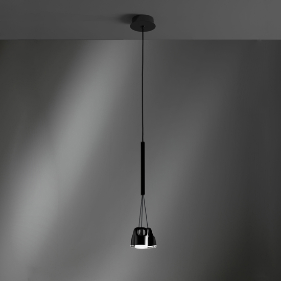 Lampadario per cucina tre luci nero grappolo vivida bag led 12w 3000k