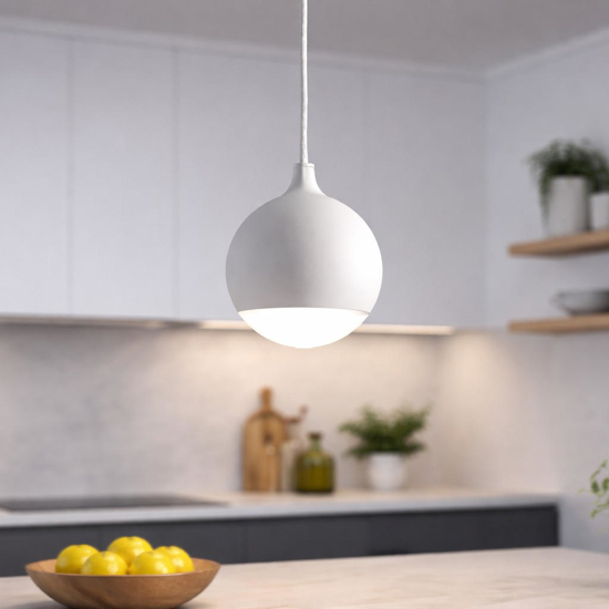 Vivida shallow lampada a sospensione per cucina bianca led 3000k