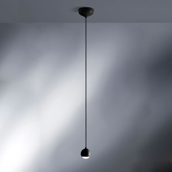 Lampada a sospensione sfera nero led 3000k vivida shallow
