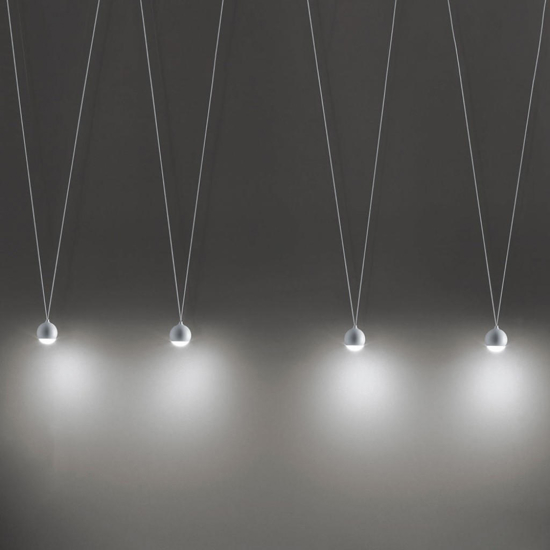 Lampadario per tavolo da pranzo 4 sfere led 3000k bianco vivida shallow