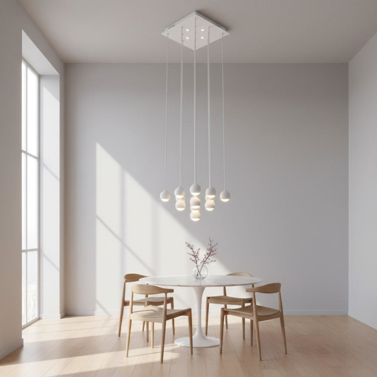 Vivida shallow lampadario a cascata per salotto led 3000k bianco