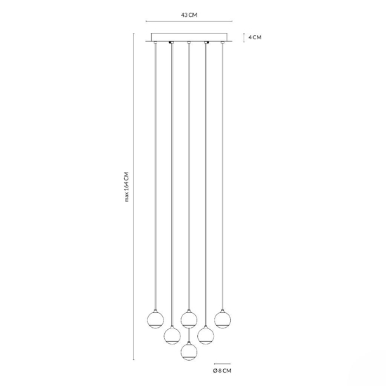 Vivida shallow lampadario a cascata per salotto led 3000k bianco