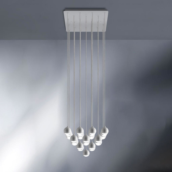 Grande lampadario per salotto a cascata led 62w 3000k bianco vivida shallow